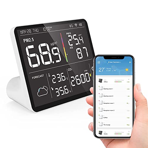 Temtop Wetterstation, Drahtloses Wetterthermometer mit mehreren Sensoren, WiFi Smart Air Station, Home Air Quality Monitor, M100 Temtop Wetterstation, Drahtloses Wetterthermometer mit mehreren Sensoren, WiFi Smart Air Station, Home Air Quality Monitor, M100 von Temtop