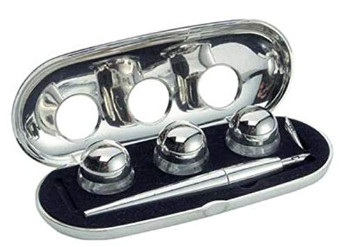 Set 3 Tintenfässer versilbert cod.EL165 LB cm 17,4x7,3x5h by Varotto & Co. von Ten