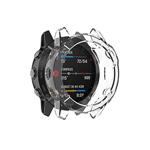 Chofit Gehäuse Kompatibel mit Garmin Fenix 6/Fenix 6 Pro/Sapphire Schutzhülle Weiche TPU Stoßstangenschale Nur für Fenix 6 Serie (Nicht für Fenix 6S & 6X) (Weiß) von TenCloud