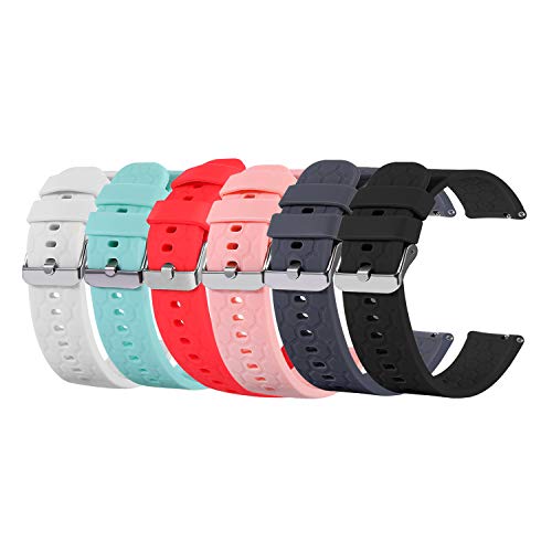 Ersatzarmband kompatibel mit Amazfit Stratos 3 Armband, weiches Silikon Sport Armband Uhrenzubehör für Amazfit Stratos 3 Smartwatch (6-Stück) von TenCloud