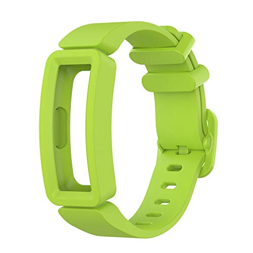 TenCloud Ersatzarmband kompatibel mit Fitbit Ace 2, weiches Silikon, flexibles Armband für Inspire 2/Inspire HR/Inspire/Ace 2 Activity Tracker, Limettengrün von TenCloud