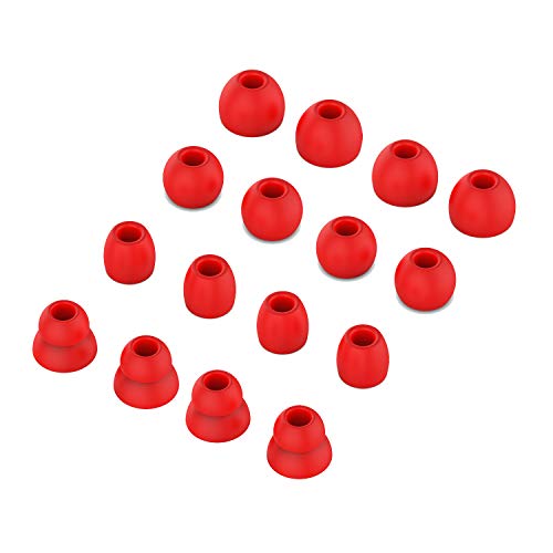 Tencloud Ohrpolster kompatibel mit Powerbeats Pro Ohrhörern, In-Ear-Ohrhörer, weiche Silikonkissen, 8 Paar, 4 GröÃŸen, für Powerbeats Pro/Powerbeats 3 Kopfhörer (Rot) von TenCloud
