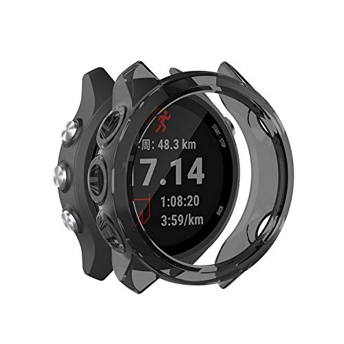 Tencloud Kompatibel mit Garmin Forerunner 245M Hülle, Schutzhülle Cover Watch Zubehör Protector Soft TPU Bumper Shell für Forerunner 245M/Forerunner 245 Smartwatch (schwarz) von TenCloud