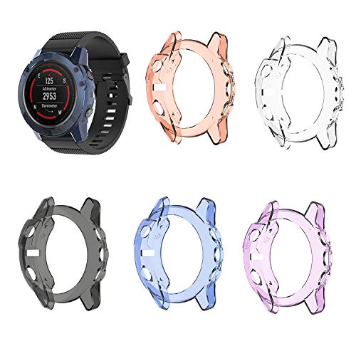Tencloud Schutzhüllen, kompatibel mit Garmin Fenix 5X Schutzhülle, weiche TPU Bumper-Hülle für Fenix 5X Smart Watch (5 Farben) von TenCloud
