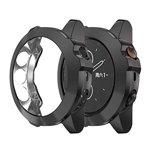 Tencloud Schutzhüllen Kompatibel mit Garmin Fenix 5X Plus Hülle Schutzabdeckung Weiche TPU Überzug Rundum Bumper Shell Smart Watch Zubehör für Fenix 5X / Fenix 5X Plus (Schwarz) von TenCloud