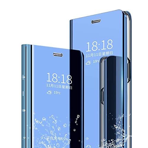 TenDll Hülle für Samsung Galaxy S23 Ultra, [Smart Case] [PU Leder] [Flip Fall] [Stand Fall Schutzhülle] [Ständer Cover] Durchscheinend Smart Fall Cover -Blau von TenDll