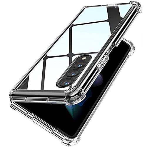 TenDll Hülle für Samsung Galaxy Z Fold 4 5G Hülle,[Mit Anti-Rutsch Streifen] Militärischer Fallschutz Weiche Silikon TPU Case Anti-Stoßfest Slim Weich Schutzhülle für Samsung Galaxy Z Fold 4 5G-Weiß von TenDll