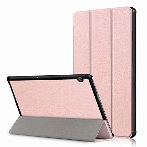 TenDll Schutzhülle für Samsung Galaxy Tab A7 Lite, Premium-Qualität, PU-Leder, leicht, Standfunktion, Rosé-Gold von TenDll