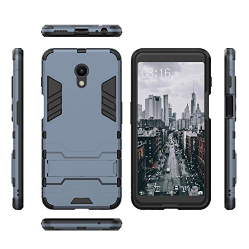 Meizu S6 Hülle, TenYll TPU & PC Hybrid Armor Case Abnehmbare 2 in 1 robuste doppelte Hülle, integrierter Kickstand, Abdeckung für Meizu S6, dunkelblau, Meizu S6 von TenYll