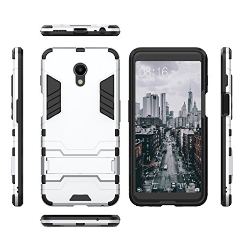 Meizu S6 Hülle, TenYll TPU & PC Hybrid Armor Case Abnehmbare 2 in 1 robuste doppelte Hülle, integrierter Kickstand, Abdeckung für Meizu S6, weiß, Meizu S6 von TenYll