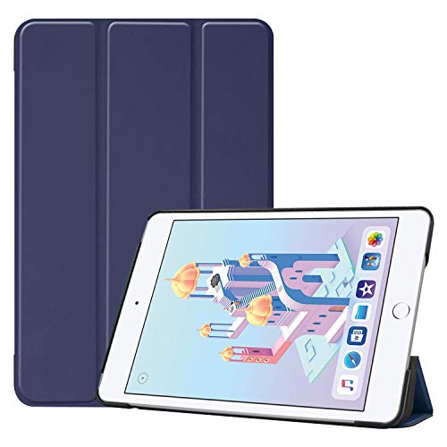 TenYll Apple iPad Mini 2019 Hülle Apple iPad Mini 2019 SCHutzhülle [Ultra SCHlank] [leiCHt] PU-Leather Tasche Case,mit Standfunction,für Apple iPad Mini 2019 -Dunkel blau von TenYll