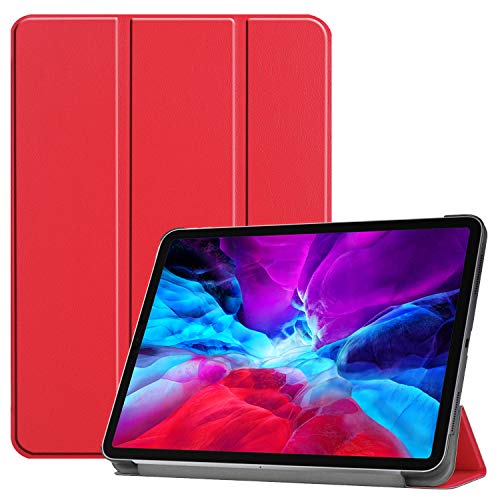TenYll Hülle für iPad Pro 12.9 2020, Schutzhülle für iPad Pro 12.9 2020, [Ultra SCHlank] [leiCHt] PU-Leather Tasche Case,mit Standfunction,für iPad Pro 12.9 2020 -Rose rot von TenYll
