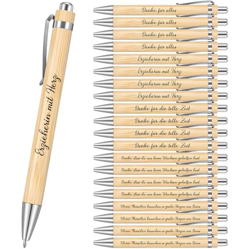 Tenare 20 Stück Danke Kugelschreiber aus Holz Einziehbare Kugelschreiber mit Gravur Spruch Danke Dass du Uns beim Wachsen Geholfen Hast Erzieherin mit Herz Holz Druckkugelschreiber für Lehrer Tenare 20 Stück Danke Kugelschreiber aus Holz Einziehbare Kugelschreiber mit Gravur Spruch Danke Dass du Uns beim Wachsen Geholfen Hast Erzieherin mit Herz Holz Druckkugelschreiber für Lehrer von Tenare