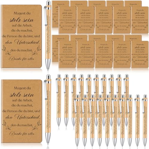 Tenare 24 Set Dankeschön Geschenk Abschiedsgeschenk für Kollegen Lehrer Schüler Enthalten 24 Kleine Inspirierende Notizbücher Mini Notizblöcke und 24 Motivation Kugelschreiber Glücksstift Schule Büro von Tenare