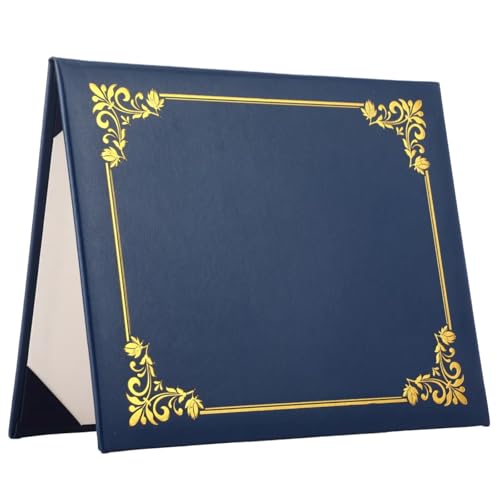 Tenare Bedruckte Diplomhülle aus Kunstleder, Zertifikatshalter, Dokumentenhalter, Abschlussumhüllen, 21,6 x 27,9 cm, glatter Goldfolienrand für Zertifikate in Briefgröße, Marineblau Tenare Bedruckte Diplomhülle aus Kunstleder, Zertifikatshalter, Dokumentenhalter, Abschlussumhüllen, 21,6 x 27,9 cm, glatter Goldfolienrand für Zertifikate in Briefgröße, Marineblau von Tenare