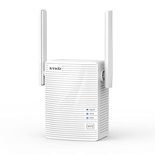 Tenda A15 WLAN Verstärker Repeater Dual-Band 750Mbit/s (433 MBit/s 5GHz, 300 MBit/s 2,4GHz, 1x LAN Port, WPS, Status LED, 2X Antennen, AP Modus, kompaktes Design, Plug&Play) weiß von Tenda