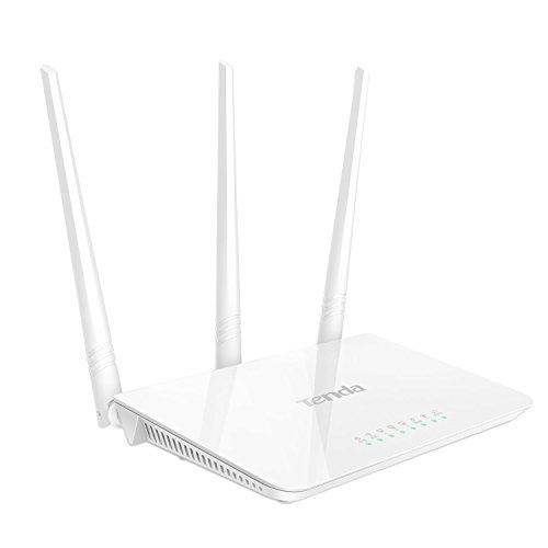 Tenda N300 Wireless WLAN Router mit High Power 5dBi Antennen (F3), weiß von Tenda
