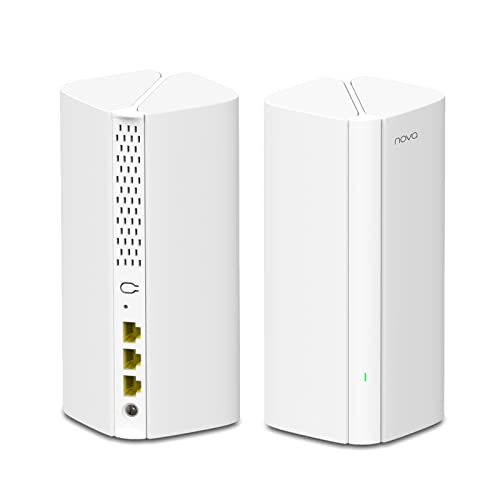 Tenda Nova MX12 Mesh WLAN WiFi 6 System - AX3000 Dual Band WLAN Mesh System -empfohlen für Häuser mit 3-5 Schlafzimmern-6X Gigabit Port - Ersetzt WLAN Router & Repeater-Kompatibel mit Alexa-2Pack von Tenda