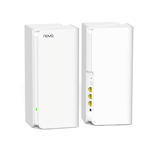 Tenda Nova MX15-Pro Mesh WLAN WiFi 6 System-AX5400 Dualband WLAN Mesh WiFi 6 System, empfohlen für Häuser mit 3-5 Schlafzimmern, 6*Gigabit Port–Ersetzt Router & Repeater–Kompatibel Mit Alexa, 2Pack Tenda Nova MX15-Pro Mesh WLAN WiFi 6 System-AX5400 Dualband WLAN Mesh WiFi 6 System, empfohlen für Häuser mit 3-5 Schlafzimmern, 6*Gigabit Port–Ersetzt Router & Repeater–Kompatibel Mit Alexa, 2Pack von Tenda