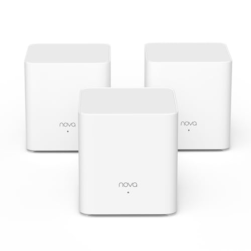 Tenda Nova Mesh WLAN WiFi 6 System, AX1500 Dualband WLAN Mesh Repeater & Router Kompatibel mit Amazon Alexa, mpfohlen für Häuser mit 3-5 Schlafzimmern,OFDMA und MU-MIMO, MX3 3er-Pack von Tenda