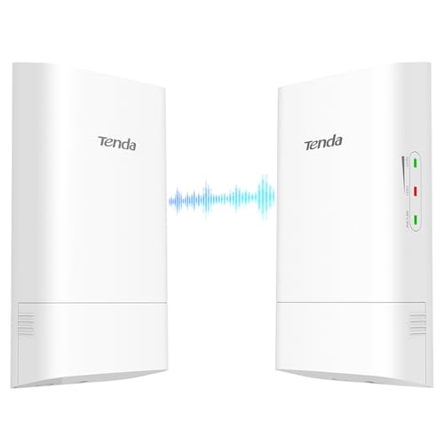Tenda O1-5G WLAN Bridge Outdoor WLAN Access Point (867 Mbit/s auf 5GHz, 9dBi Richtantenne, Passive PoE, zentrales Management, 1km Reichweite, IP65 Wasserdicht) (2er Pack) von Tenda