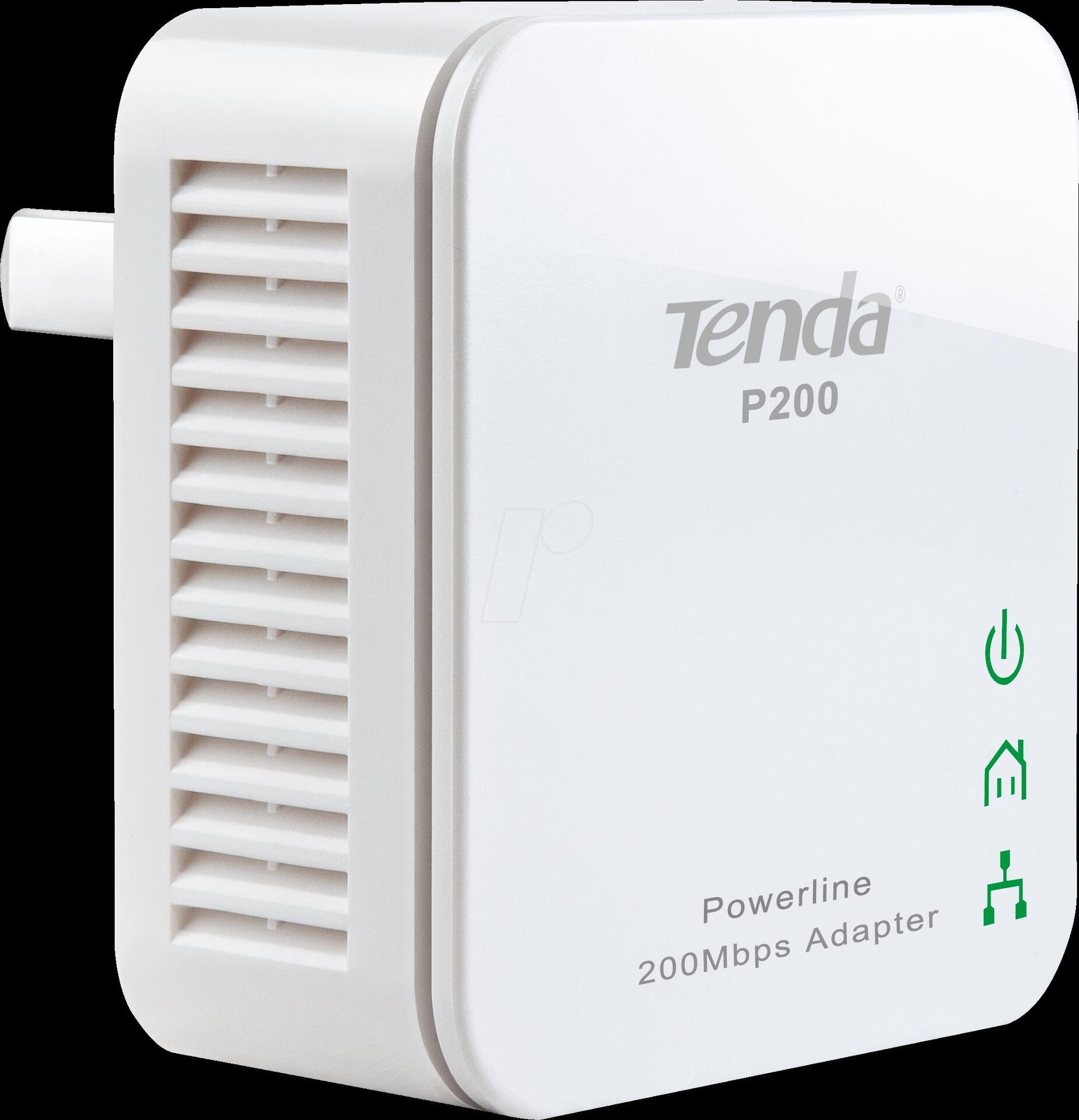 Tenda P200 - Bridge - HomePlug AV (HPAV) - an Wandsteckdose anschließbar (Packung mit 2) von Tenda
