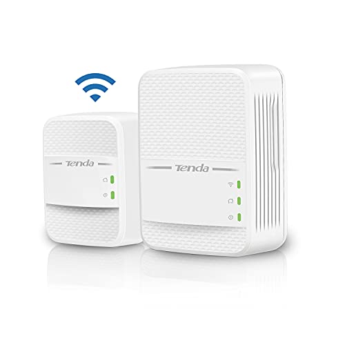Tenda PH10 Powerline Adapter Kit AV1000 + AC750 WLAN Gigabit Steckdose (1000 Mbit/s LAN+ 750 Mbit/s WiFi, Homeplug AV2, 2 Gigabit Ports, Plug & Play, ideal für Kamera, IPTV, Xbox) von Tenda