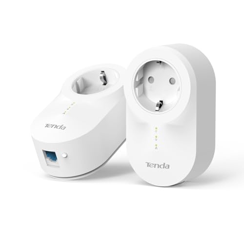 Tenda PH6 Powerline Adapter KIT, AV1000 Gigabit WLAN Steckdose Internet (2 Pack, 1000 MBit/s, Homeplug AV2, Energiesparmodus, Plug & Play, ideal für 4K-Streaming und Online-Gaming) weiß von Tenda