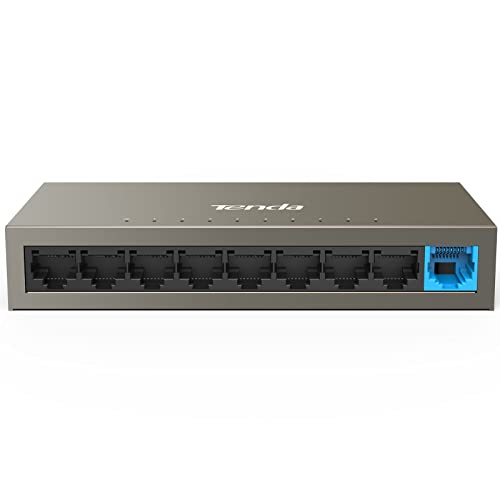 Tenda TEF1109D VLAN Switch 9 Port Fast Ethernet Netzwerk Switch LAN Switch (Plug-and-Play, 1 Uplink-Port, Metallgehäuse, unmanaged) LAN Splitter LAN Verteiler von Tenda