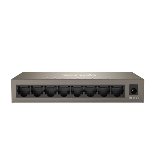 Tenda TEG1008M Gigabit LAN Switch 8-Port Netzwerk Switch, LAN Splitter, LAN Verteiler, Ethernet Switch (Plug-and-Play, Unmanaged, Lüfterlos, Stahlgehäuse) von Tenda