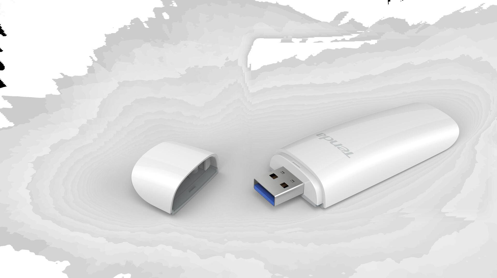 Tenda U18 - Kabelgebunden - USB - Ethernet - Wi-Fi 6 (802.11ax) - Weiß (U18) von Tenda