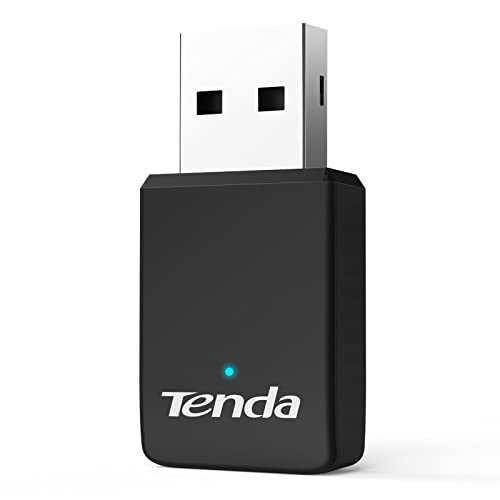 Tenda U9 WLAN Stick AC650 Dualband WLAN USB-Adapter(5GHz: 433Mbit/s+2,4GHz:200 Mbit/s), LED, USB2.0, unterstützt Windows XP/7/8/8.1/10/11 von Tenda