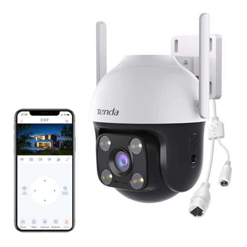 Tenda Überwachungskamera Aussen WLAN 2K+, Fahrzeug&Personen&Bewegungserkennung, WLAN Kamera Outdoor 4MP mit Nachtsicht in Farbe, 2-Wege Audio, Ton- und Lichtalarm, APP/Web-Steuerung, CH7 Tenda Überwachungskamera Aussen WLAN 2K+, Fahrzeug&Personen&Bewegungserkennung, WLAN Kamera Outdoor 4MP mit Nachtsicht in Farbe, 2-Wege Audio, Ton- und Lichtalarm, APP/Web-Steuerung, CH7 von Tenda