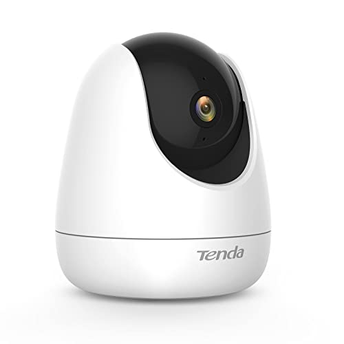 Tenda Überwachungskamera Innen 2K, 360 Grad WLAN IP Kamera, Bewegungsmelder und Individuelle Alarm, Hundekamera/Haustierkamera/Babyphone Kamera mit 2-Wege-Audio, 12m Nachtsicht, LAN/WLAN Kamera, CP6 von Tenda