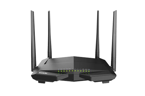 Tenda V12 Modem Router(AC1200 300 Mbit/s bei 2,4GHz + 867 Mbit/s bei 5GHz, 3x Gigabit-LAN-Port +1x Gigabit-WAN) Beamforming, Unterstütztes VPN/IPTV/IPv6/ WPS|100-240V |50/60Hz ≤ 18 W Leistungsaufnahme von Tenda