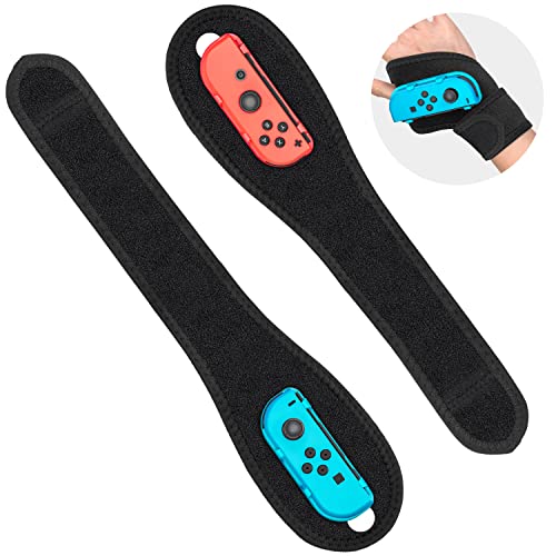 2 Pack Armband für Just Dance 2023 - Tendak Einstellbare Handgelenksband Armbänder für Nintendo Switch/Switch OLED Joy Con, Just Dance 2023/2022/2021/2020/2019, Ideal für Erwachsene (Rot und Blau) von Tendak