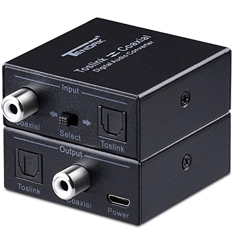 Tendak Bidirektionaler Optische SPDIF Toslink zu Koaxial Digital Audio Converter, Koaxial zu Optische SPDIF Toslink Digitaler Audio Splitter mit USB Kabel von Tendak