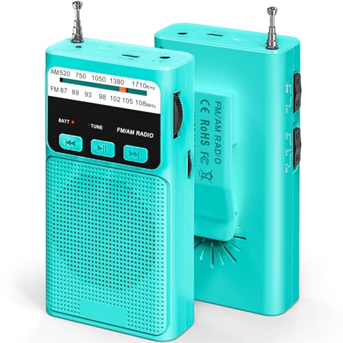 Tendak FM/AM/UKW Radio Klein, Taschenradio mit 1200mAh Akkubetrieb, Transistorradio mit Hervorragender Empfangs und Klangqualität, Tragbares Radio mit Taschenlampe/Rückclip/Lanyard/TF Tendak FM/AM/UKW Radio Klein, Taschenradio mit 1200mAh Akkubetrieb, Transistorradio mit Hervorragender Empfangs und Klangqualität, Tragbares Radio mit Taschenlampe/Rückclip/Lanyard/TF von Tendak