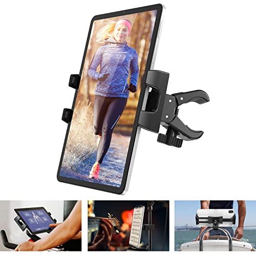 Tendak Heimtrainer Fahrrad Tablet Halter - 360° Einstellbare Laufband Halterung für Innen Spinning Fahrrad Lenker - Mikrofonständer Halterung für iPad Pro Mini Air, 4,7-12,9" Tablets und Handys von Tendak
