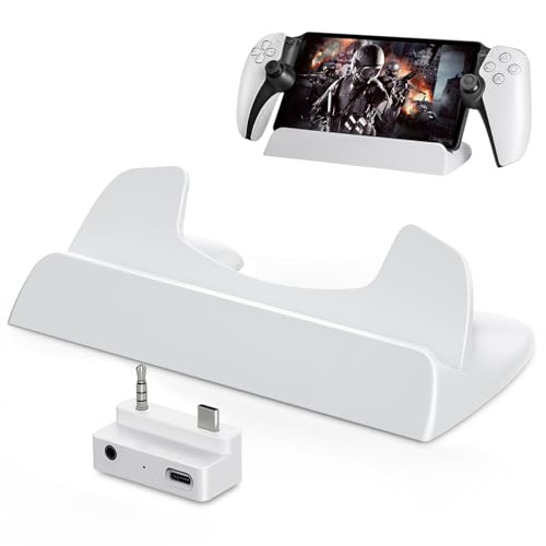 Tendak Standfuß Halterung mit Typ-C Lade und Kopfhörer Adapter für Playstation Portal Remote Player, Ständer für PS Portal, Ladekonverter und Basisständer für PS5 Portal Remote Player Tendak Standfuß Halterung mit Typ-C Lade und Kopfhörer Adapter für Playstation Portal Remote Player, Ständer für PS Portal, Ladekonverter und Basisständer für PS5 Portal Remote Player von Tendak