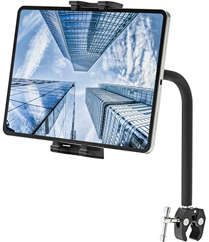 Tendak Tablet Halterung Fahrrad, Schwanenhals Tablet Halterung Laufband, Flexible Robuste iPad Halterung Fahrrad Heimtrainer Fahrrad Lenker für 4,7-12,9 Zoll Geräte, iPad Pro, Air, Mini, Galaxy Tabs von Tendak