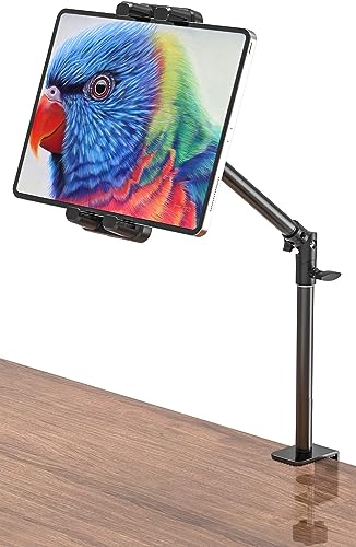 Tendak Tablet Halterung Tisch, iPad Halterung für Tisch - Flexibler Robust Metall Langer Arm Tablethalterungen für iPad Pro Air Mini, 4,7-13,5" Tablets Smartphones etc Geräte von Tendak