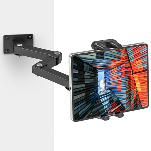Tendak Tablet Wandhalterung, Tablet Halterung Wand Einziehbar 16-39.5cm, 360° Drehbar Faltbar iPad Wandhalterung, iPad Halterung Wand Kompatibel 4,7"-13.5" Tablet von Tendak
