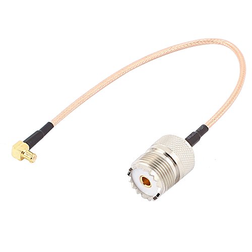 TengKo RG316 Kabeladapter, 0.7ft HF Koaxialkabel UNF Buchse SO239 bis MCX rechtwinkliger Steckeradapter von TengKo