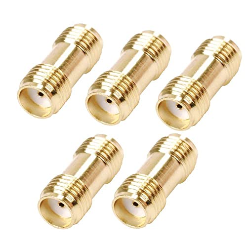 TengKo SMA Female to SMA Female Plug Connector RF Coaxial Adapter Gold Plating Adapter for Wi-Fi Antenna Repeaters Radio Signal Extension Cable (5 Pack) von TengKo