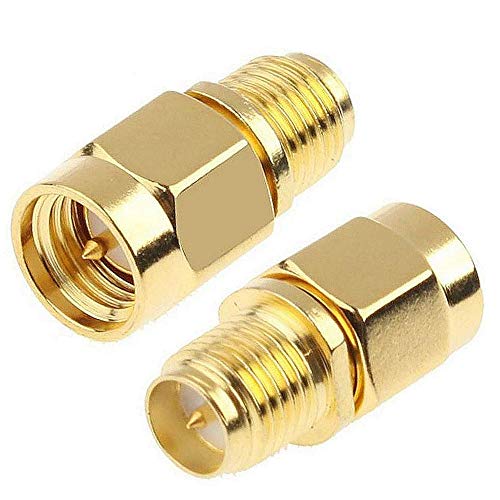 TengKo SMA Male Plug to RP-SMA Female RF Straight Connector Gold Plating Adapter for Wi-Fi Antenna Repeaters Radio Signal Extension Cable (2 PCS) von TengKo