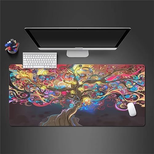 Gaming Mauspad XXL Mousepad 1000x500x5mm Baum des Lebens Mauspads Groß Vernähte Kanten Anti-Rutsch Gummibasis für PC Laptop Verbessert Präzision und Geschwindigkei von TengYuer