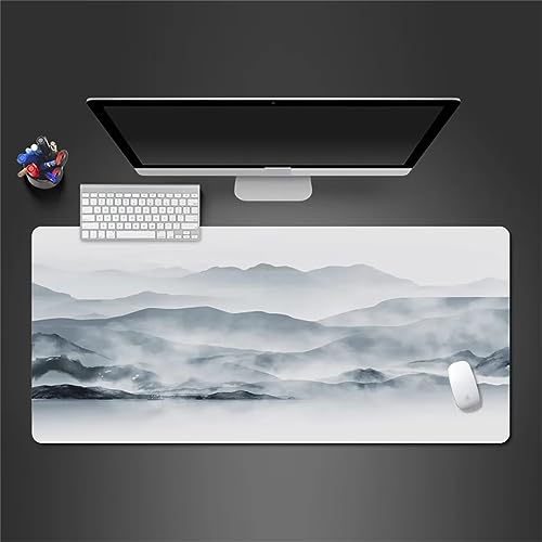 Groß Mauspad Gaming Neblige Berge 27.5x15.7x0.1 Zoll rutschfest Schreibtischunterlage Large Mauspads Spezielle Oberfläche Verbessert Präzision und Geschwindigkeit XXL für PC Laptop Mousepad von TengYuer