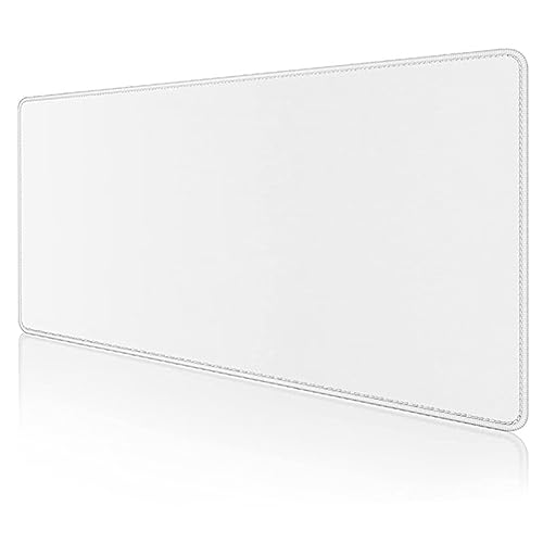 Mauspad XXL – 1000x500x5mm Gaming Mauspads - Vernähte Kanten - verbessert Geschwindigkeit und Präzision Schreibtischunterlage für PC Laptop Home und Büro – Mousepad Weiß von TengYuer