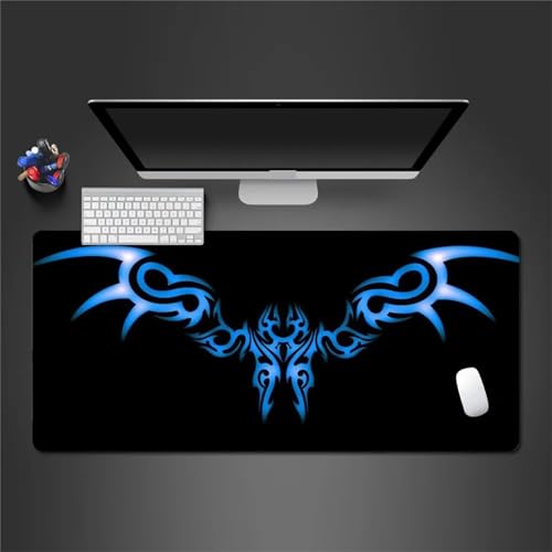 Mauspad XXL – 1200x600x4mm Gaming Mauspads - Vernähte Kanten - verbessert Geschwindigkeit und Präzision Schreibtischunterlage für PC Laptop Home und Büro – Mousepad Blau Schwarz von TengYuer